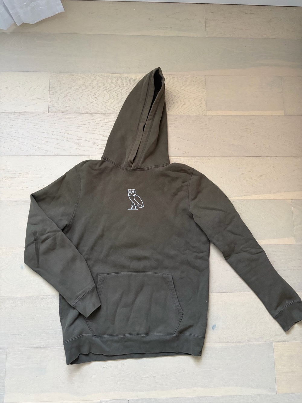 OVO Olive Green Pullover Hoodie with Owl Chest Logo
